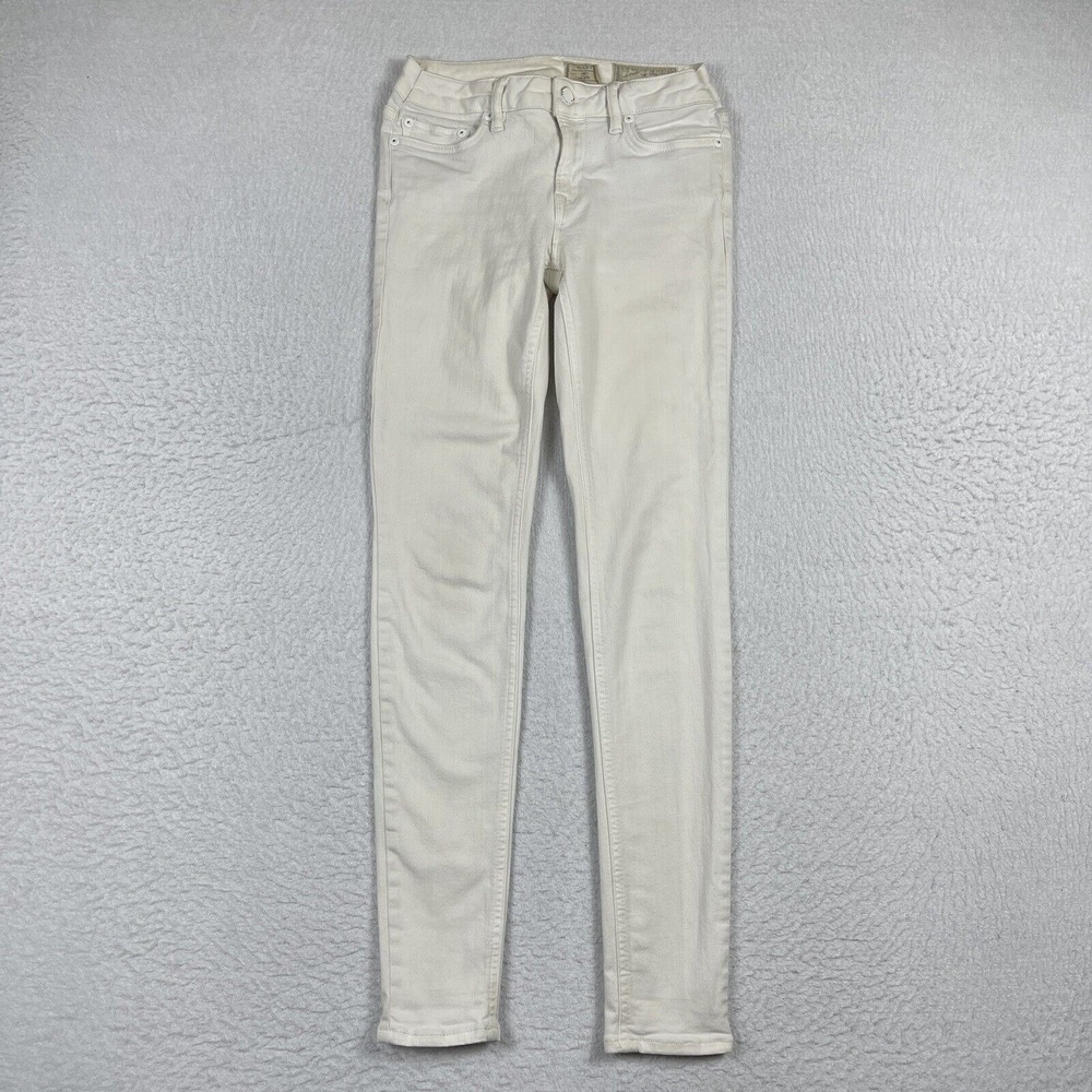 AllSaints Jeans Womens 26 Cream White Denim Mast Skinny Low Rise Casual Pant